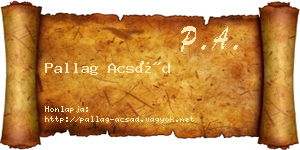 Pallag Acsád névjegykártya